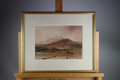 Lot 288 - Peter de Wint (1784 - 1849) Landscape with Horses Grazing Beside a River