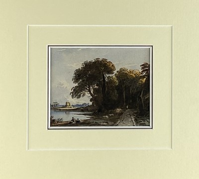 Lot 259 - John Varley (British 1778 – 1842) Figures Resting at a Lakeside