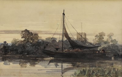 Lot 314 - Circle of Peter de Wint (1784-1849) Wherry on a Stream