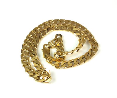 Lot 56 - A 9ct gold flat curb link necklace