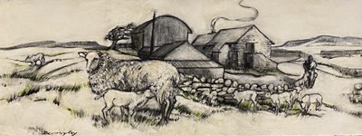 Lot 65 - Beverley Fry (b.1948) Hill Farm Sheep