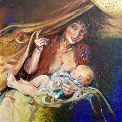 Lot 13 - Beverley Fry (b.1948) The Red Madonna
