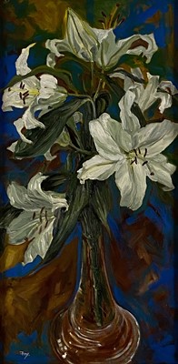 Lot 36 - Beverley Fry (b.1948) White Lilies