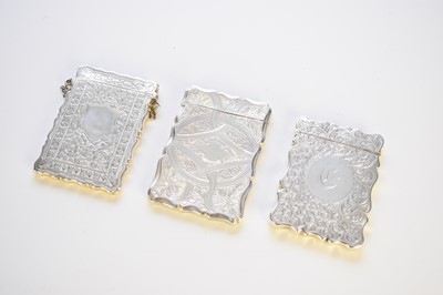 Lot 10 - Three Victorian silver card cases