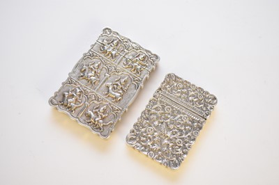 Lot 23 - Two white metal card cases