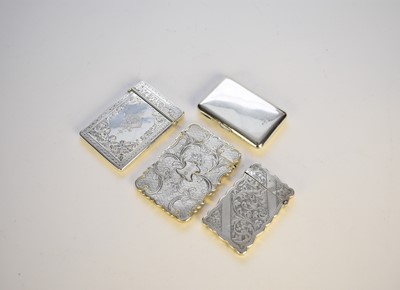 Lot 54 - Four silver card cases