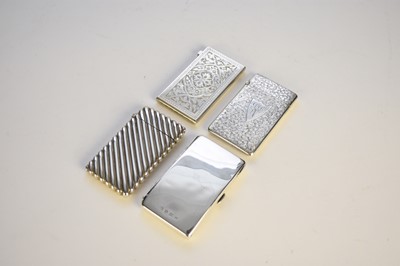 Lot 46 - Four silver card cases