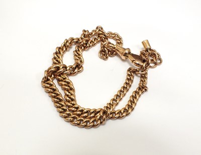 Lot 177 - A 9ct rose gold two strand curb link bracelet