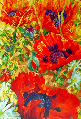 Lot 29 - Beverley Fry (b.1948) Poppies
