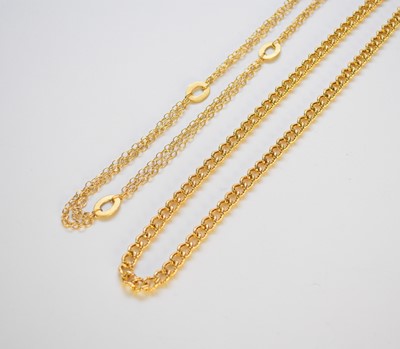 Lot 155 - Two 9ct gold necklaces