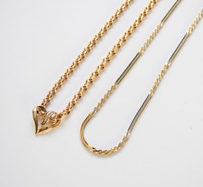 Lot 156 - Two 9ct gold necklaces