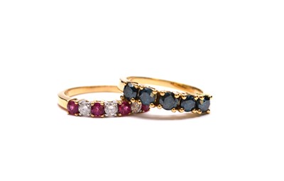 Lot 162 - Two 18ct gold stone set rings