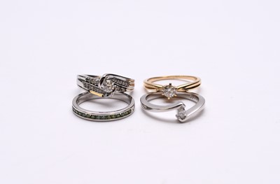 Lot 168 - Four 14ct gold diamond rings