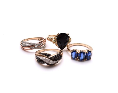 Lot 170 - Four 9ct gold stone set rings