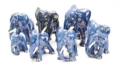 Lot 307 - Willie Carter (b.1952) A graduated set of seven elephants