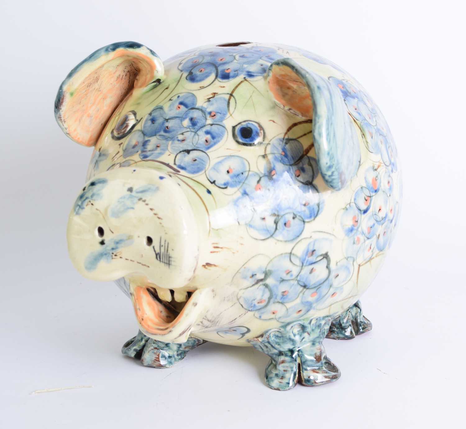 Lot 310 - Willie Carter (b.1952) A studio pottery piggy money bank
