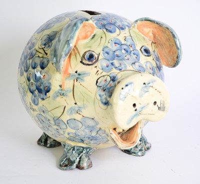 Lot 310 - Willie Carter (b.1952) A studio pottery piggy money bank