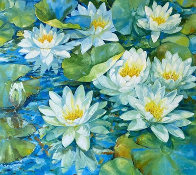 Lot 15 - Beverley Fry (b.1948) Waterlilies 3