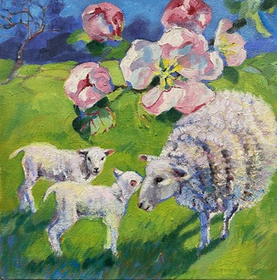 Lot 4 - Beverley Fry (b.1948) Orchard Lambs