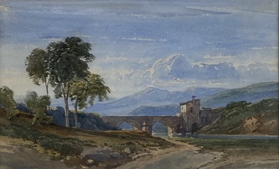 Lot 269 - William Leighton Leitch (British 1804 - 1883) Hilly Landscape in the Campagna