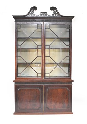 Lot 207 - A 19th century mahogany glazed bookcase cabinet