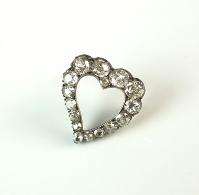 Lot 65 - A late 19th century old cut diamond Witches heart brooch