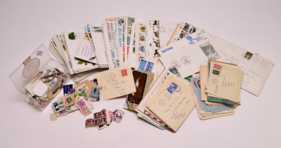 Lot 309 - Large box of stamps containing 3 albums of modern GB FDCs; new 22 ring album with pages...