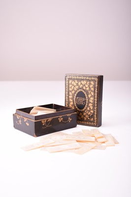 Lot 64 - A collection of Chinese mother-of-pearl gaming counters to a lacquer box
