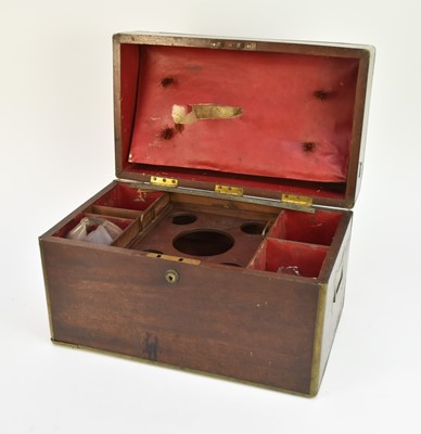 Lot 511 - A 19th Century brass-bound mahogany decanter box