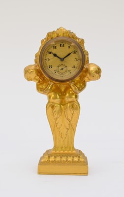 Lot 452 - An early 20th Century French ormolu desk clock