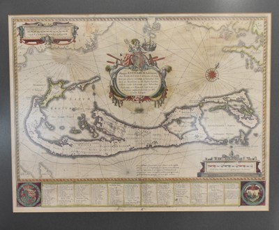 Lot 25 - MAP OF BERMUDA. Mappa Aestivarum Insularum, alias Barmudas. Willem Blean, Amsterdam, circa 1660