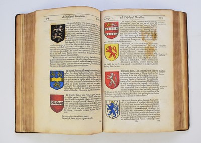 Lot 38 - GUILLIM, John, A Display of Heraldrie, 2nd edition 1632. Many coats of arms with contemporary hand colour