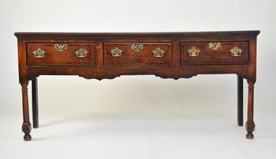 Lot 552 - An 18th century South Wales oak dresser base