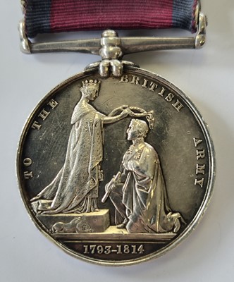 Lot 59 - Peninsular War. Military General Service to Quartermaster Joshua Stubbs, 11 clasps.