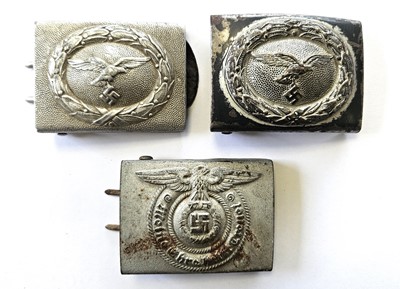 Lot 247 - Germany, Third Rech. Two Luftwaffe buckles and a post-war copy of an SS buckle.