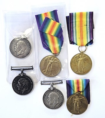 Lot 63 - Six single WW1 medals, various regiments.