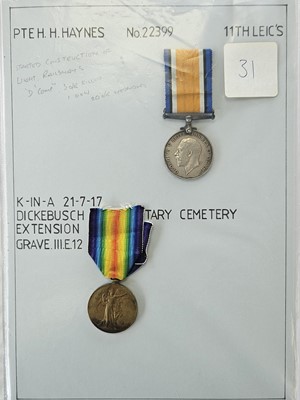 Lot 79 - Two single WW1 medals