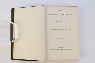 Lot 1002 - DARWIN, Charles, The Movement and Habits of Climbing Plants 3rd thousand 1885. Fine copy