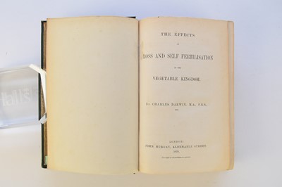 Lot 1003 - DARWIN, Charles, The Effects of Cross and Self Fertilisation in the Vegetable Kingdom, 1st edition 1876.