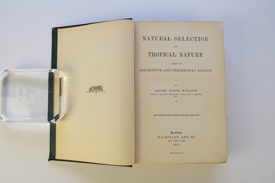 Lot 1007 - WALLACE, Alfred Russel, Contribution to the Theory of Natural Selection. 1st edition 1870. With another copy, 1875, and Natural Selection and Tropical Nature, new edition 1891 (3)