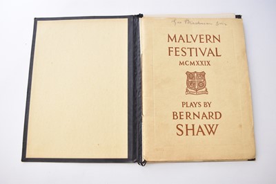 Lot 1047 - SHAW, George Bernard (1856-1950), playwright and author. Signature on printed portrait in Malvern Festival Programme, 1929