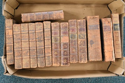 Lot 1078 - CARACCIOLI, Charles, The Life of Robert Lord Clive, Baron Plassey. 4 vols, no date, circa 1780. Contemporary speckled calf. With other antiquarian books and bindings (2 boxes)