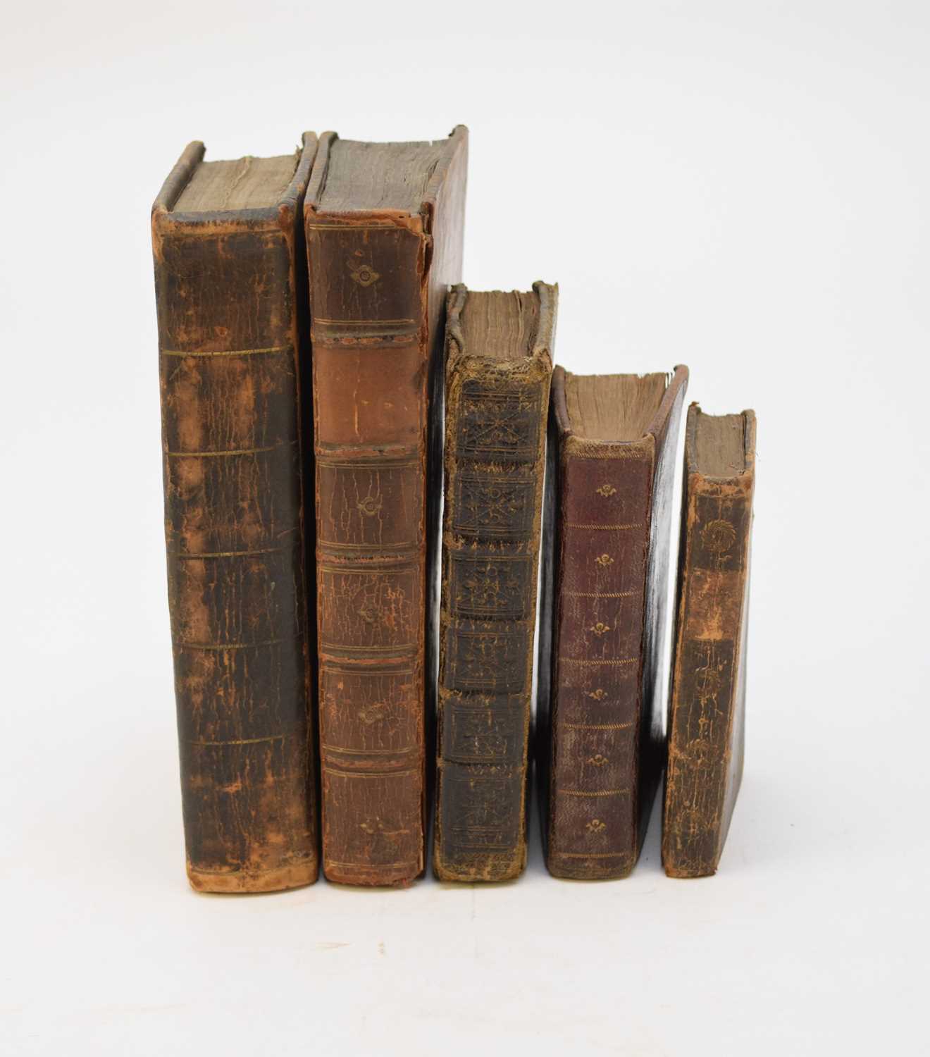 Lot 1083 - BOOK OF COMMON PRAYER, John Baskett, 1720. Ruled in red throughout. Contemporary panelled calf. With Book of Common Prayer, Oxford, 1798, contemporary red morocco.