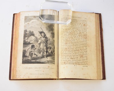 Lot 1084 - DEFOE, Daniel, The Whole Life and Strange Surprising Adventures of Robinson Crusoe, of York, Mariner. 2 vols. Logographic Press 1785. One plate in each vol. Contemporary diced calf.