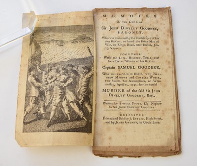 Lot 1096 - FOOTE, Samuel, Memoirs of the Life of Sir John Dineley Goodere, Baronet, who was murdered by the contrivance of his own brother