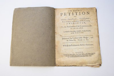 Lot 1099 - WORCESTER CIVIL WAR TRACTS. A letter from the Lord General Cromwel, Touching the Great Victory obtained near Worcester, John Field, 1651. Pp 7 [1].