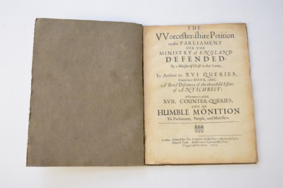 Lot 1099 - WORCESTER CIVIL WAR TRACTS. A letter from the Lord General Cromwel, Touching the Great Victory obtained near Worcester, John Field, 1651. Pp 7 [1].