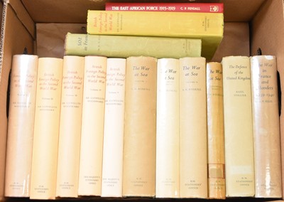 Lot 1105 - WOODWARD, Sir Llewelyn, British Foreign Policy in the Second World War. HMSO, 5 vols 1970-76. With ROSKILL, Captain S W, The War at Sea. 3 vols in 4.