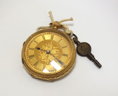 Lot 200 - A lady's 18ct gold fob watch