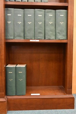 Lot 372 - THE AUTOCAR (weekly magazine) Jan 1955-Dec 1990 (vol 102-186). 101 volumes. Lacks 3 months (Nov 1973-Feb 1974). Mostly bound in green cloth.